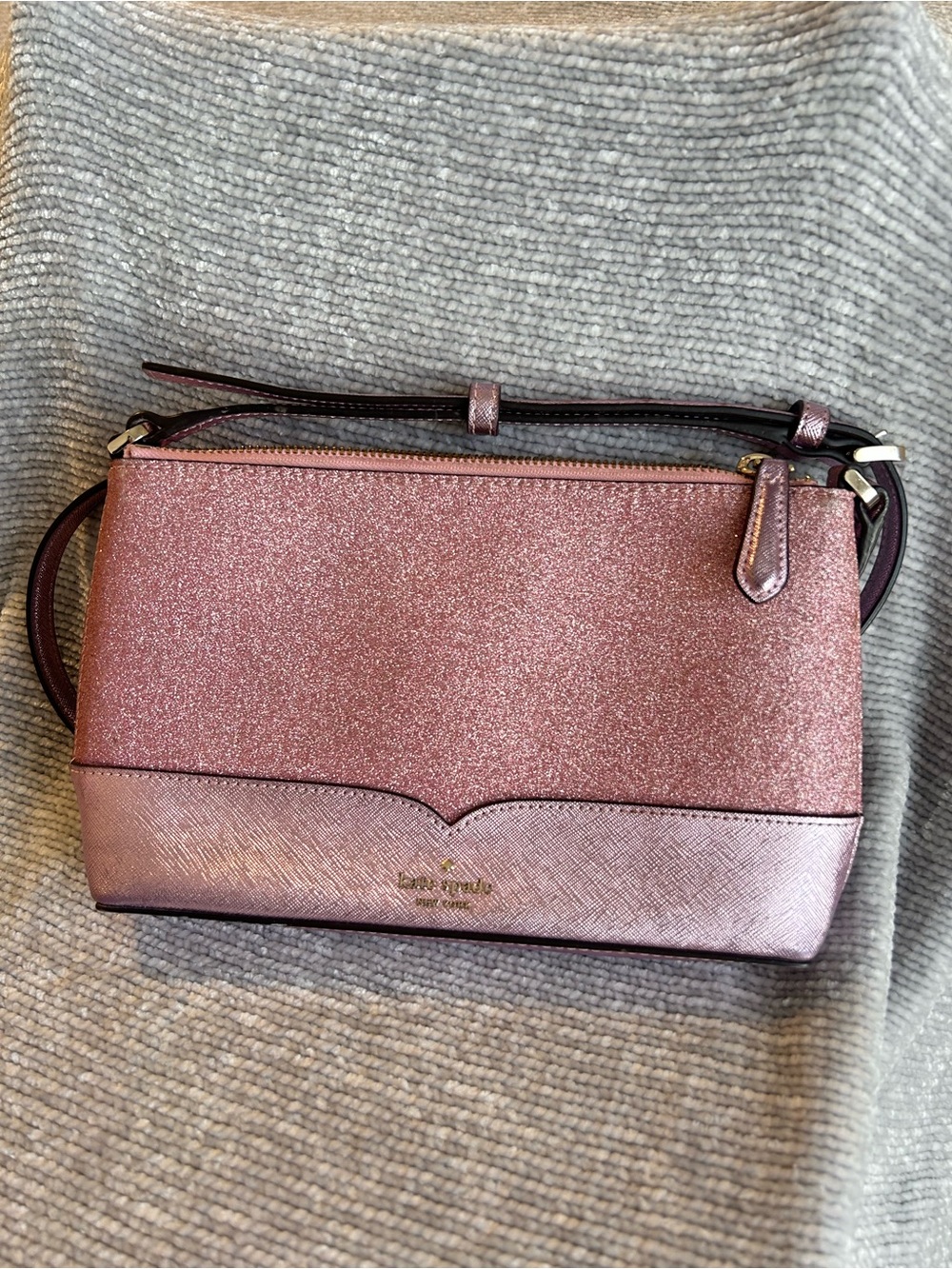 kate spade New York Lola Glitter Crossbody Bag | Rose Pink Sparkly Purse